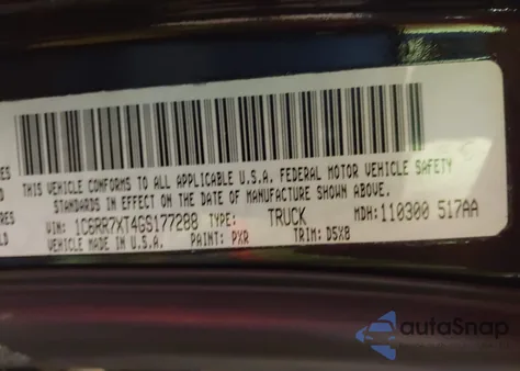 2016 Ram 1500 Ssv z USA, uszkodzony, nr VIN 1C6RR7XT4GS177288